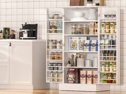 47-Inch Freestanding Pantry Cabinet with Adjustable Shelves for Organized Everyday Storage detail image - detail view 13