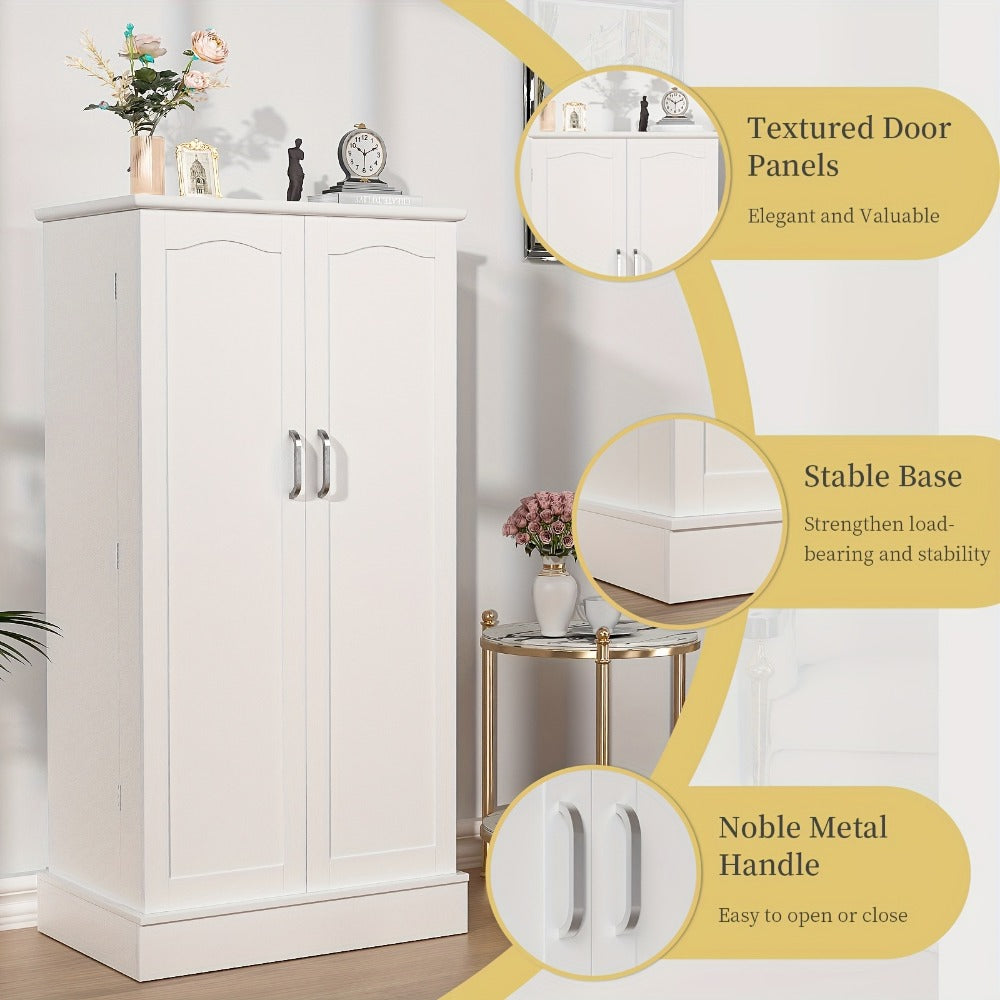 47-Inch Freestanding Pantry Cabinet with Adjustable Shelves for Organized Everyday Storage detail image - detail view 6