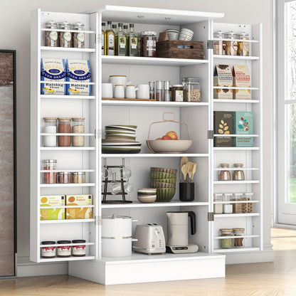 47-Inch Freestanding Pantry Cabinet with Adjustable Shelves for Organized Everyday Storage detail image - detail view 7