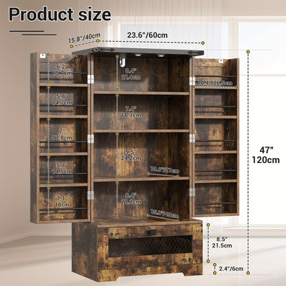 Kitchen Pantry Cabinet shown in the Bottom drawer - brown option