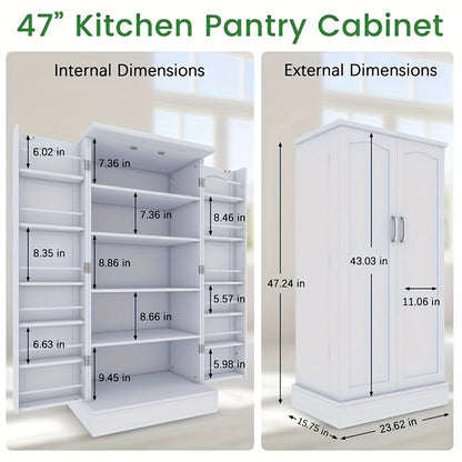 Kitchen Pantry Cabinet shown in the Ordinary - White option