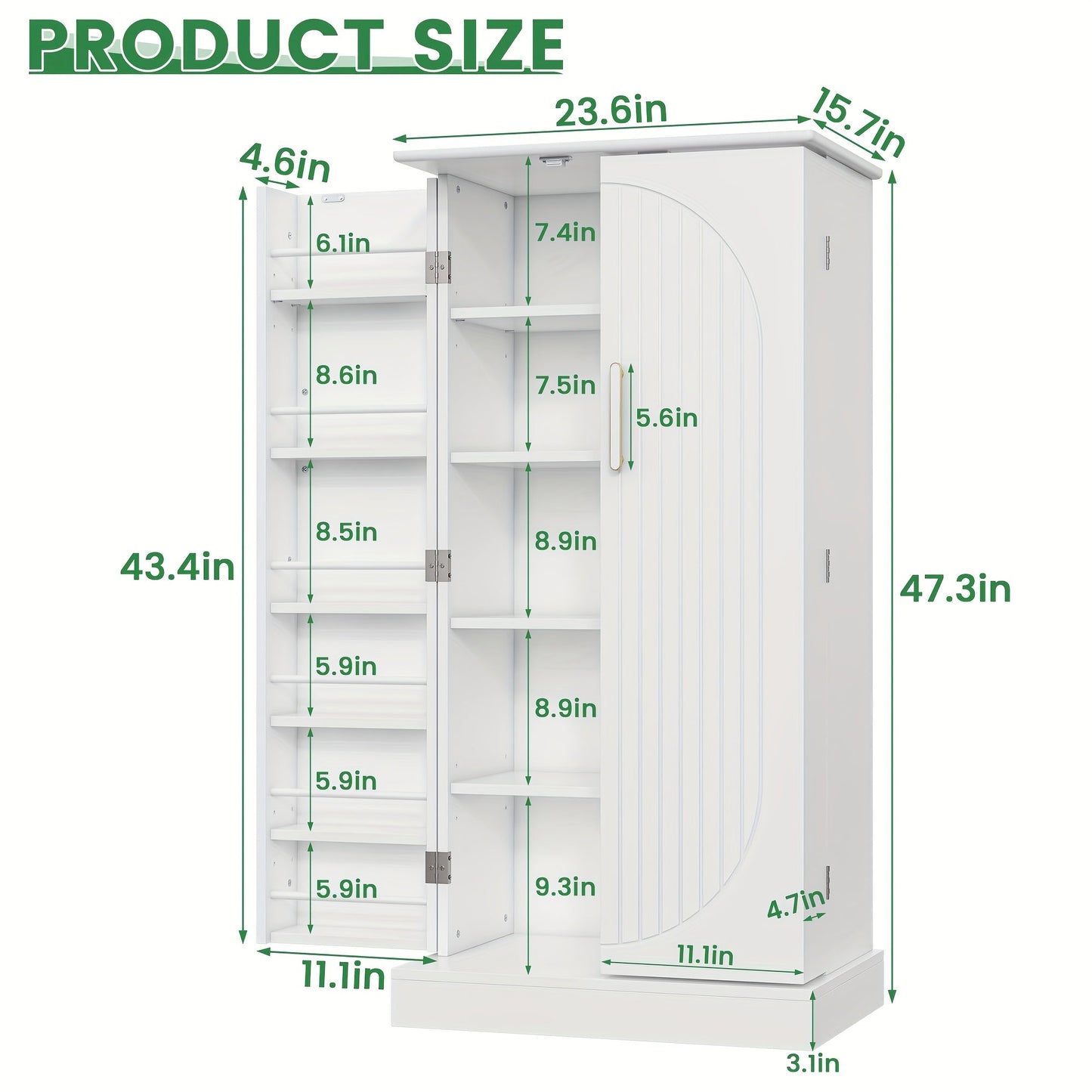 Kitchen Pantry Cabinet shown in the Style 4 - White option