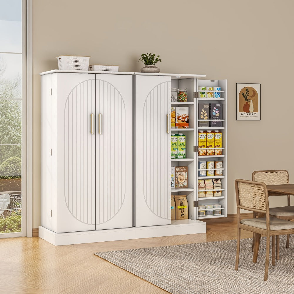 47-Inch Kitchen Storage Cabinet with Storage Drawers and Adjustable Shelves detail image - detail view 3