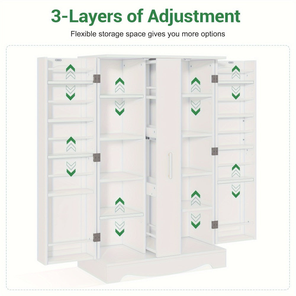 47-Inch Kitchen Storage Cabinet with Storage Drawers and Adjustable Shelves detail image - detail view 8