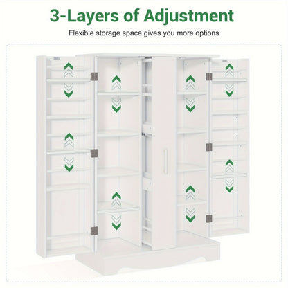 47-Inch Kitchen Storage Cabinet with Storage Drawers and Adjustable Shelves detail image - detail view 8