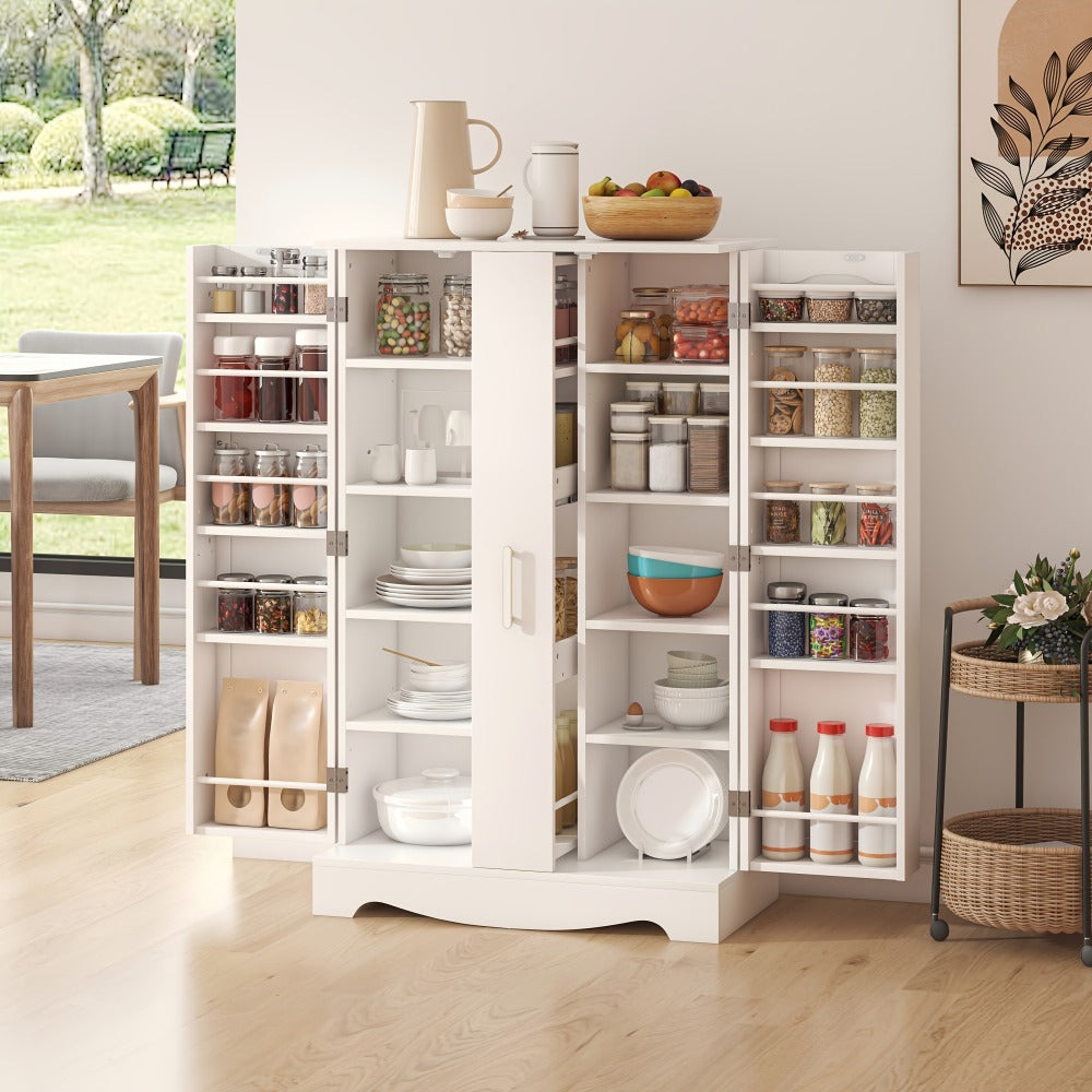 Kitchen Storage Cabinet, 47-Inch White Kitchen Pantry Storage Cabinet with Drawer & shown in the main product view