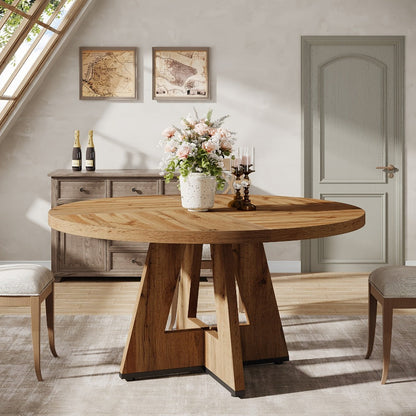 47-Inch Round Dining Table, Family Dining Table for Work, Display, and Everyday Use detail image - detail view 3