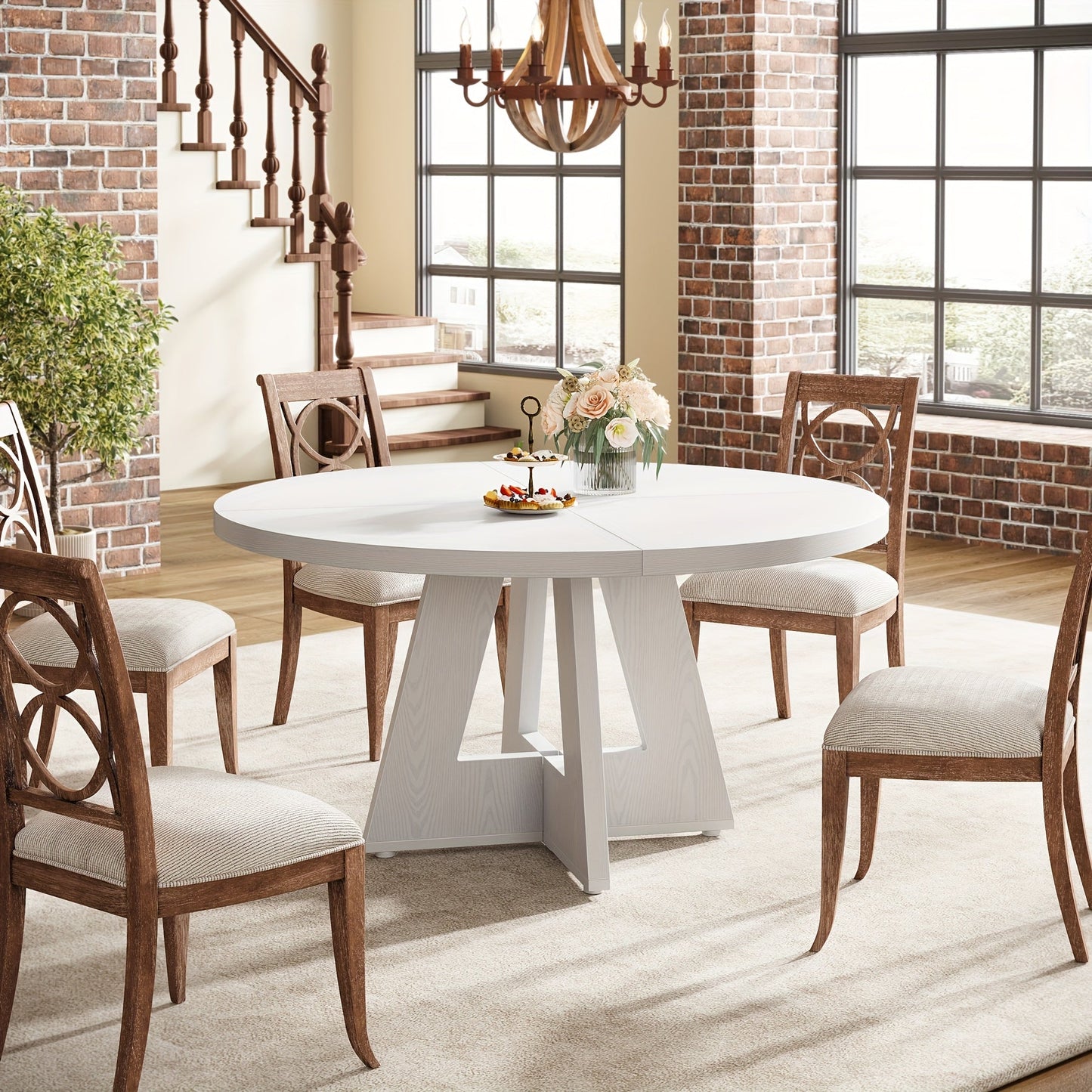 Dining Table shown in the White, Modern option