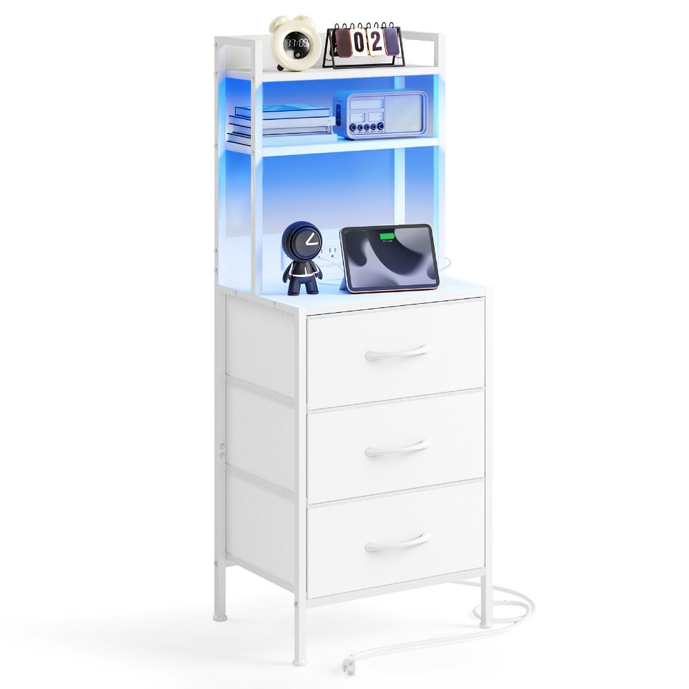 47-Inch Tall Nightstand with Charging Station and LED Lighting detail image - detail view 10