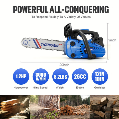 Mixed Gas Chainsaw Options with 12-Inch Compact Color Models and 20-Inch BlackRed Configuration
