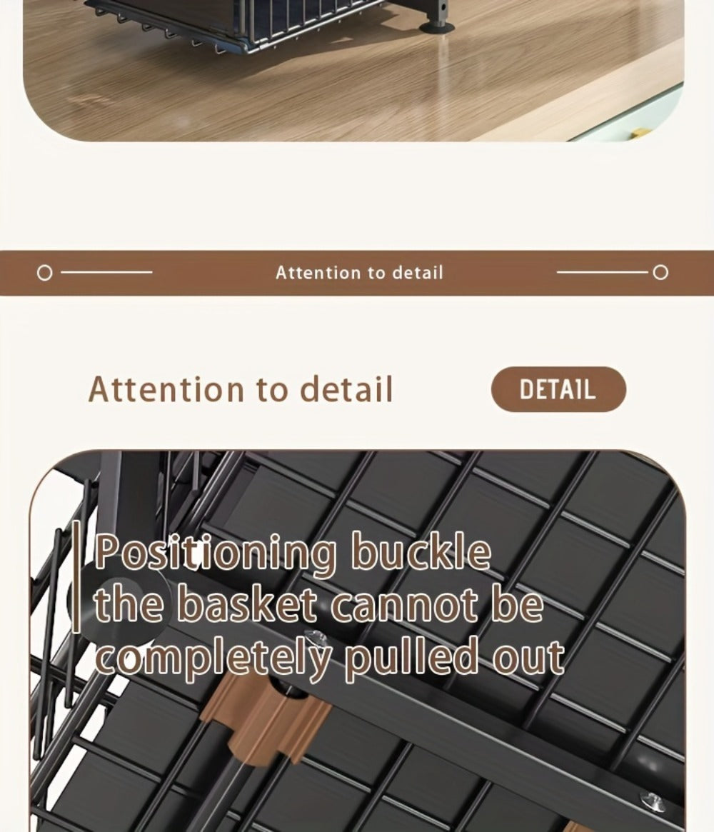 Two-Tier Under-Sink Cabinet Organizer with Sliding Metal Baskets in One- or Two-Piece Options