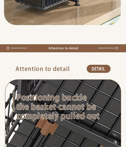 Two-Tier Under-Sink Cabinet Organizer with Sliding Metal Baskets in One- or Two-Piece Options
