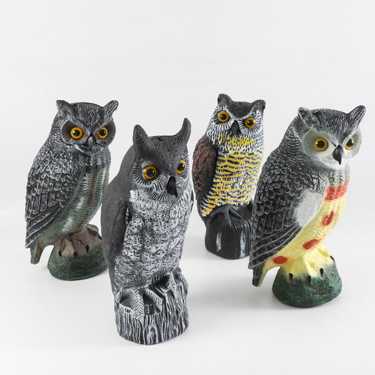 Plastic Owl Decoy Bird Repellent Realistic Fake Owl Scarecrow Outdoor Garden Pest Control Statue 11 Inch for Farm Garden Poultry Coop Yard Hunting Lure Decoration