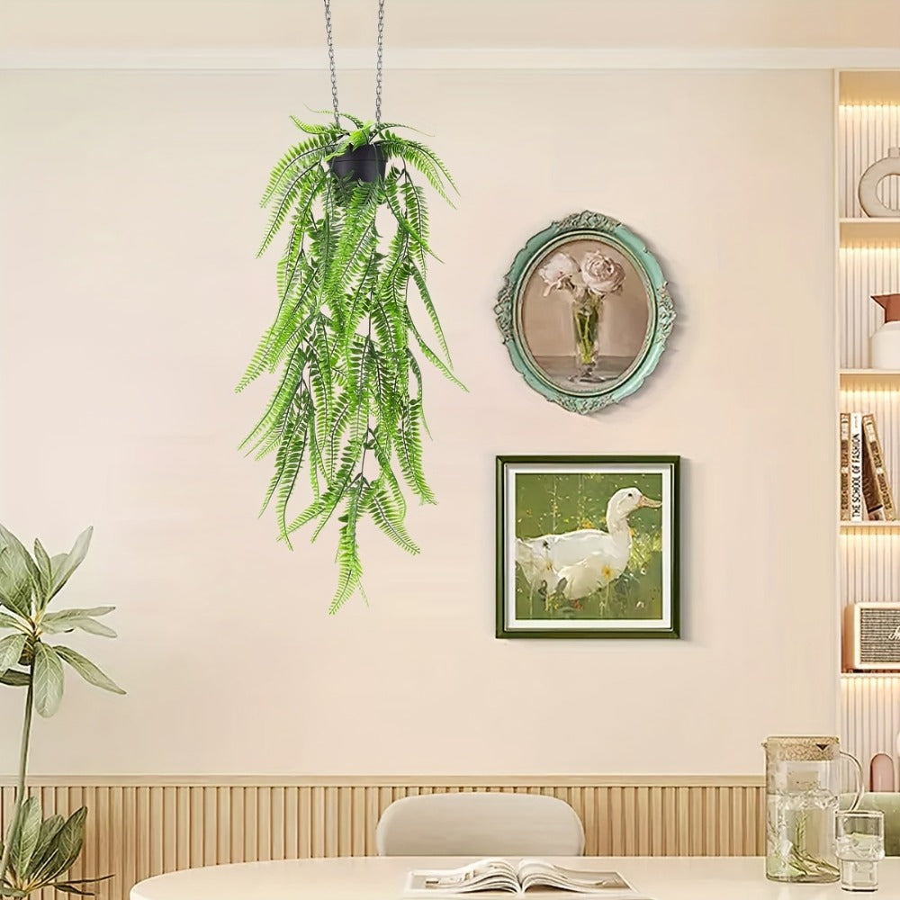 Hanging Artificial Greenery Vines, Four-Piece Mixed Pack with Boston Fern, Eucalyptus and Trailing Styles