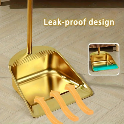 Golden Broom and Dustpan Set with Sectioned Long Handle, Wide Head and Broom-Only or Two-Piece Checkout Options
