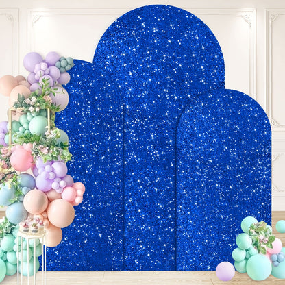 Three-Size Wedding Arch Cover Set for 4, 5 and 6-Foot Frames in Nine Metallic Sequin Color Options