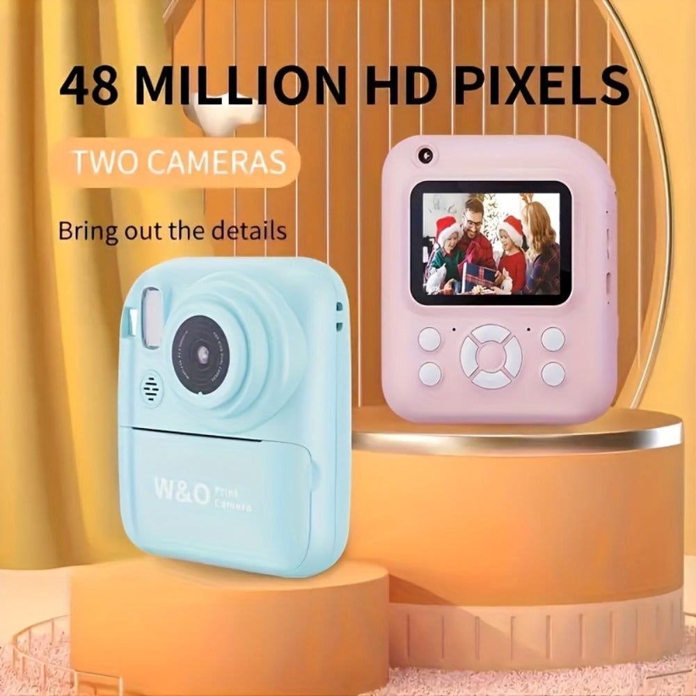 Instant Print Digital Camera for Kids Ages 3-12, 1080P, 2.4" Screen, 3 Rolls Print Paper & 32GB Card Included