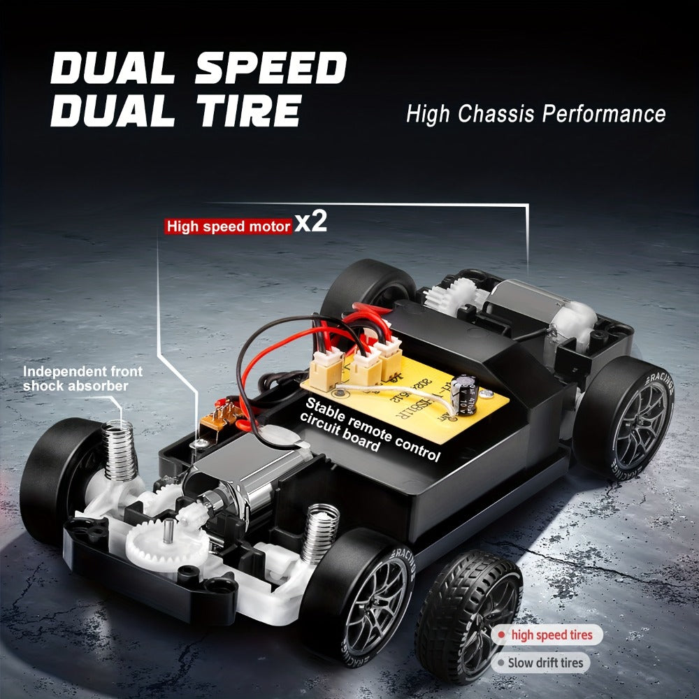 RC Drift Car S814 1:24 Scale Sports Car with Remote Controller, Display Cones and Five Color Selections