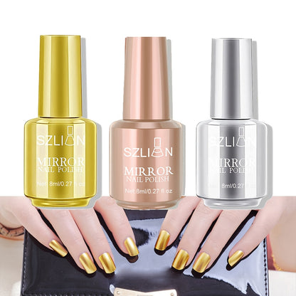 Three-Color Metallic Nail Polish Sets in Elegant, Popular, Summer or Christmas Shade Collections