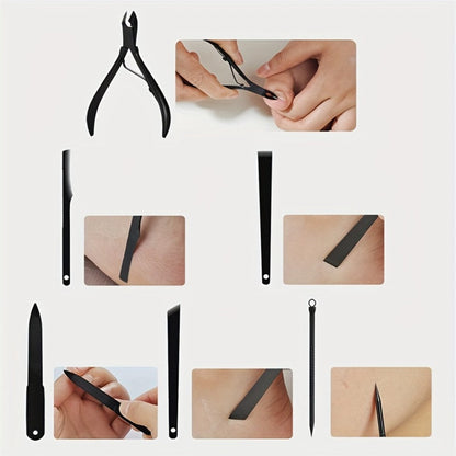 Three-Case Nail Grooming Bundle with 23-Piece Black-and-Red Tool Set in Each Zippered Case