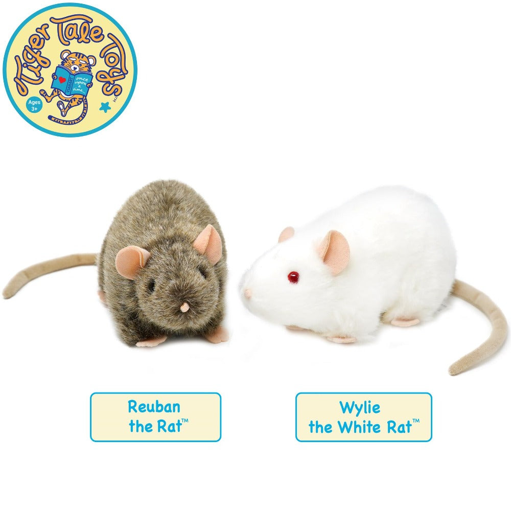 Rat Stuffed Animal Plush 7 Inch Reuben The Rat Realistic Norway Rat Soft Toy with Story Card CPSIA Safe Viahart Birthday Gift for Kids Animal Lovers Science Fans