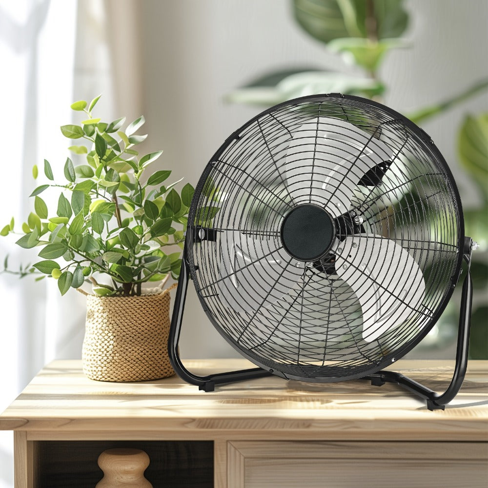 Industrial Floor Fan High Velocity, 3-Speed Heavy Duty Metal Cradle Fan with 360° Tilt, Multiple Sizes Available, Powerful Air Circulation Fan for Warehouse, Workshop, Garage, Factory and Basement