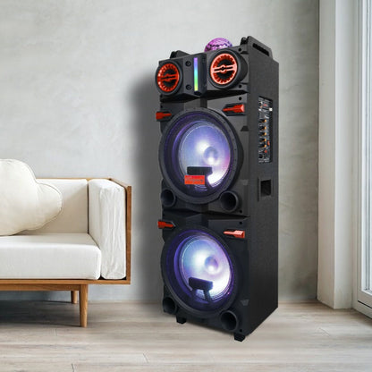 Karaoke Party Bluetooth Speaker with Sound Reactive Lights, 1000W Peak DJ Subwoofer Stereo Boombox