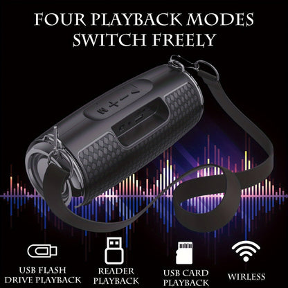 Portable Bluetooth Speaker BCUOZ with 3D Stereo Configuration, TWS, Hands-Free Calls, FM, AUX, USB and TF