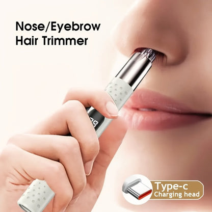 Rechargeable Nose, Ear and Eyebrow Hair Trimmer in Green with Stainless Steel Cutting Head and USB Charging