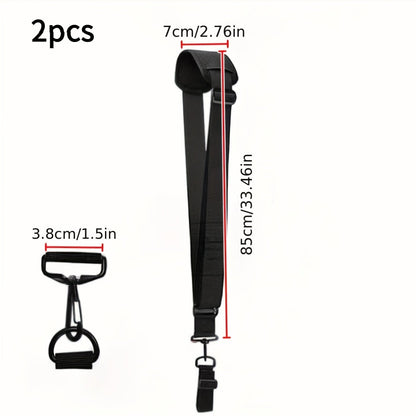 Two-Piece Adjustable Trimmer Shoulder Strap Set with Pictured Black Webbing, Clips and 33.46-Inch Length