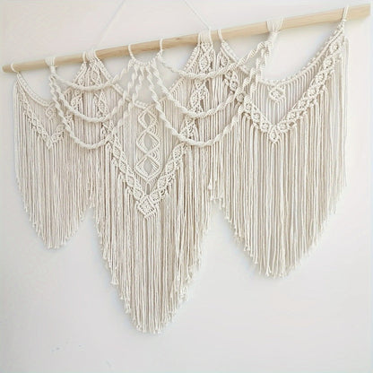 Large Macrame Wall Hanging 43x32 Inch Handmade Bohemian Woven Tapestry Boho Wall Decor for Bedroom Living Room Wedding Party Aesthetic Room Decor Artisan Cotton Rope Wall Art