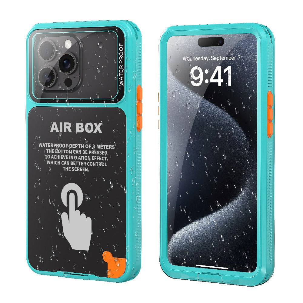 Waterproof iPhone Case IP68 360° Full Body Shockproof Dustproof Underwater Swimming Surfing Sports Cover for iPhone 16 15 Pro 15 14 Pro 14 13 Pro 13 12 Pro 12 – Underwater Photography Beach