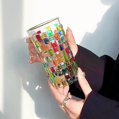 Color-Block Drinking Glass Set with Four Checkout Configurations, Two Heights and Two- or Four-Piece Packs