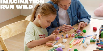Stone Painting Set Glow in the Dark for Kids – Graffiti Puzzle Outdoor Art Craft Activity Kit Non-Toxic Screen-Free Creative Birthday Party Gift for Boys Girls Ages 5+