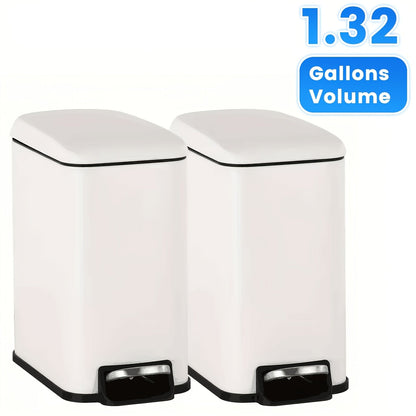 Pedal Trash Can with Removable Inner Bucket, 13, 7.93 or Twin 1.32-Gallon Options in Four Finishes
