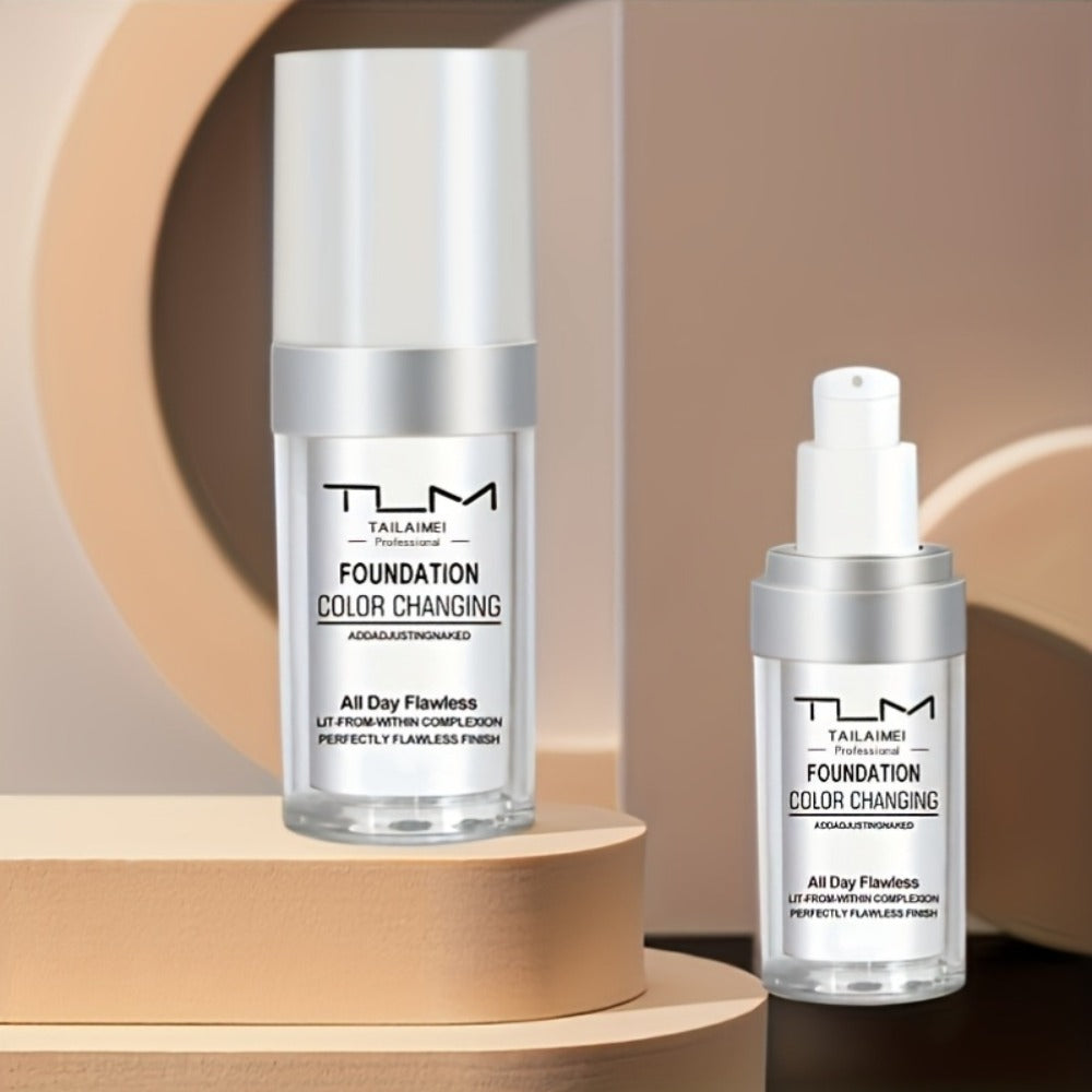 TLM Color Shifting Foundation BB Cream 3 Pack - Temperature Adaptive Skin Tone Matching Base Makeup Buildable Coverage Lightweight Flawless Finish All Skin Types Women Gift Set