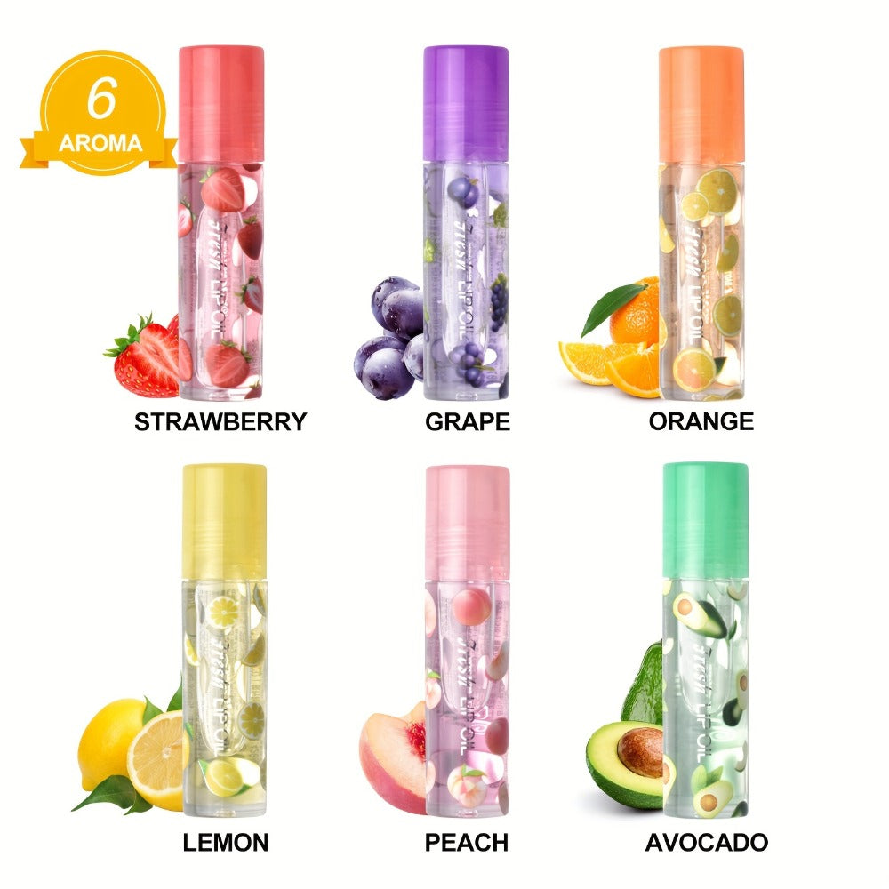 Lip Balm 24-Piece Roller Ball Set with Six Fruit Flavors, Clear Finish and Display Box Packaging