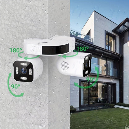 10x Zoom Dual Lens PTZ Outdoor Security Camera 5MP, 360° Pan Tilt, Siren Alarm, Two-Way Audio, Color Night Vision, 24H Wired Power, WiFi App Control – Home & Business Surveillance