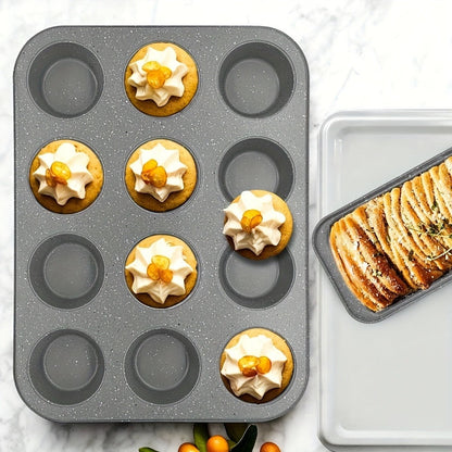 Mixed-Color Bakeware Set with 2–18 Pieces, Cake and Muffin Pans, Trays, Racks and Tools Pictured
