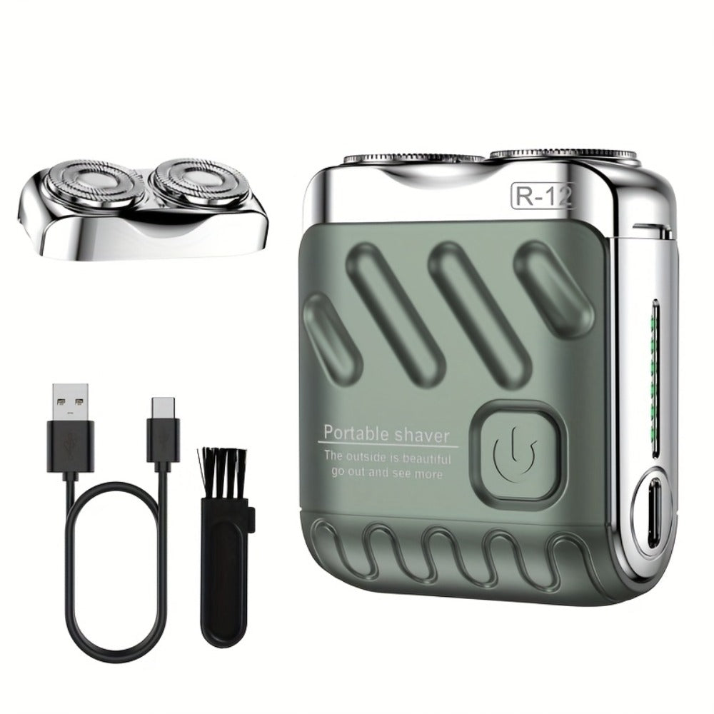 Portable Mini Electric Shaver for Men Dual Floating Blade USB Rechargeable – Cordless Travel Shaver Waterproof & Digital Display Upgrade Multiple Colors, Great Gift for Him