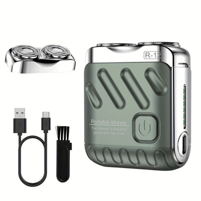 Portable Mini Electric Shaver for Men Dual Floating Blade USB Rechargeable – Cordless Travel Shaver Waterproof & Digital Display Upgrade Multiple Colors, Great Gift for Him