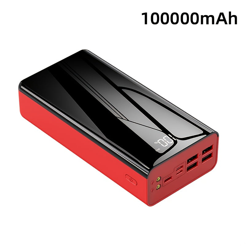 100000mAh Portable Power Bank with Flashlight LED Display Bidirectional Fast Charging Multi-Device USB Charger for Camping Outdoor Emergency – High Capacity Battery Pack Holiday Gift
