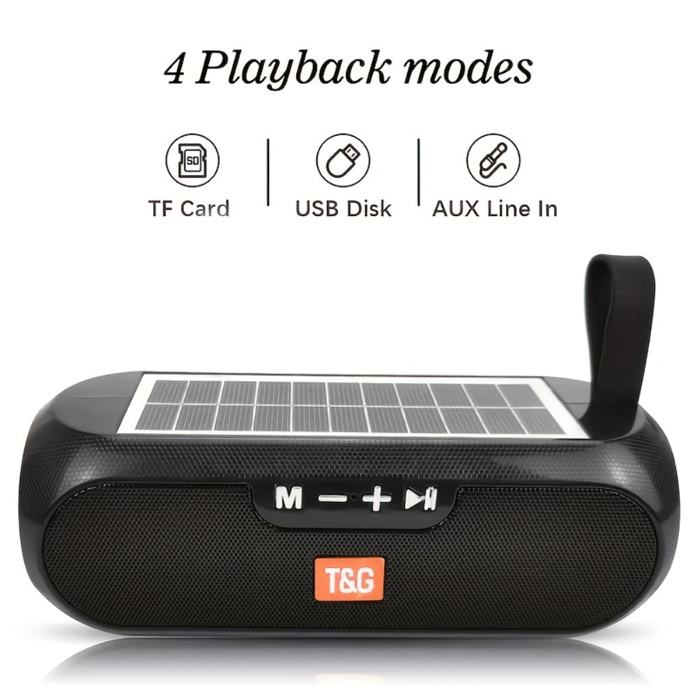 TG182 Solar Powered Bluetooth Speaker – 10W Outdoor Wireless Speaker, 1200mAh Battery, TF Card, FM Radio, AUX Input, Type-C Charging, Compatible with Phone, Tablet, Computer & TV