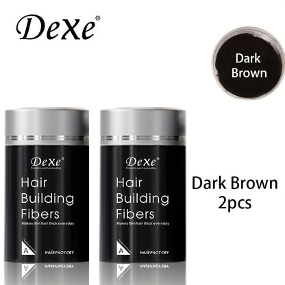DeXe Hair Fiber Powder 2pcs x 22g, Natural Fine Thickening Fibers for Thinning Hair & Bald Spot Coverage