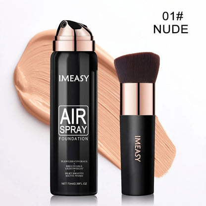 IMEASY 70ml Air-Spray Liquid Foundation and Flat-Top Brush Set in Shade Codes 01, 02 or 03