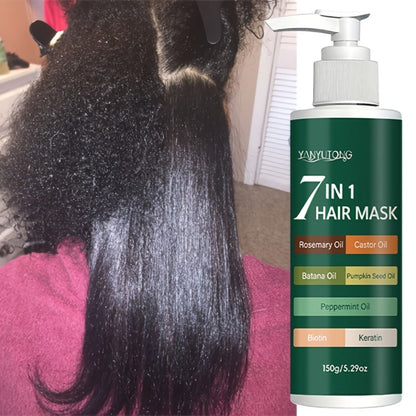150g 7-in-1 Hair Mask in Green Pump Bottle with Rosemary, Batana, Peppermint and Pumpkin Seed Oils