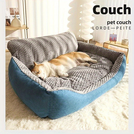 Orthopedic Dog Bed Luxury Extra Large Fluffy Winter Warm Pet Couch, Cat Sofa Kennel Cushion Pad for Small Medium Large Dogs Cats up to 110LB, 4 Sizes S to XL, Includes Cat Teaser Toy