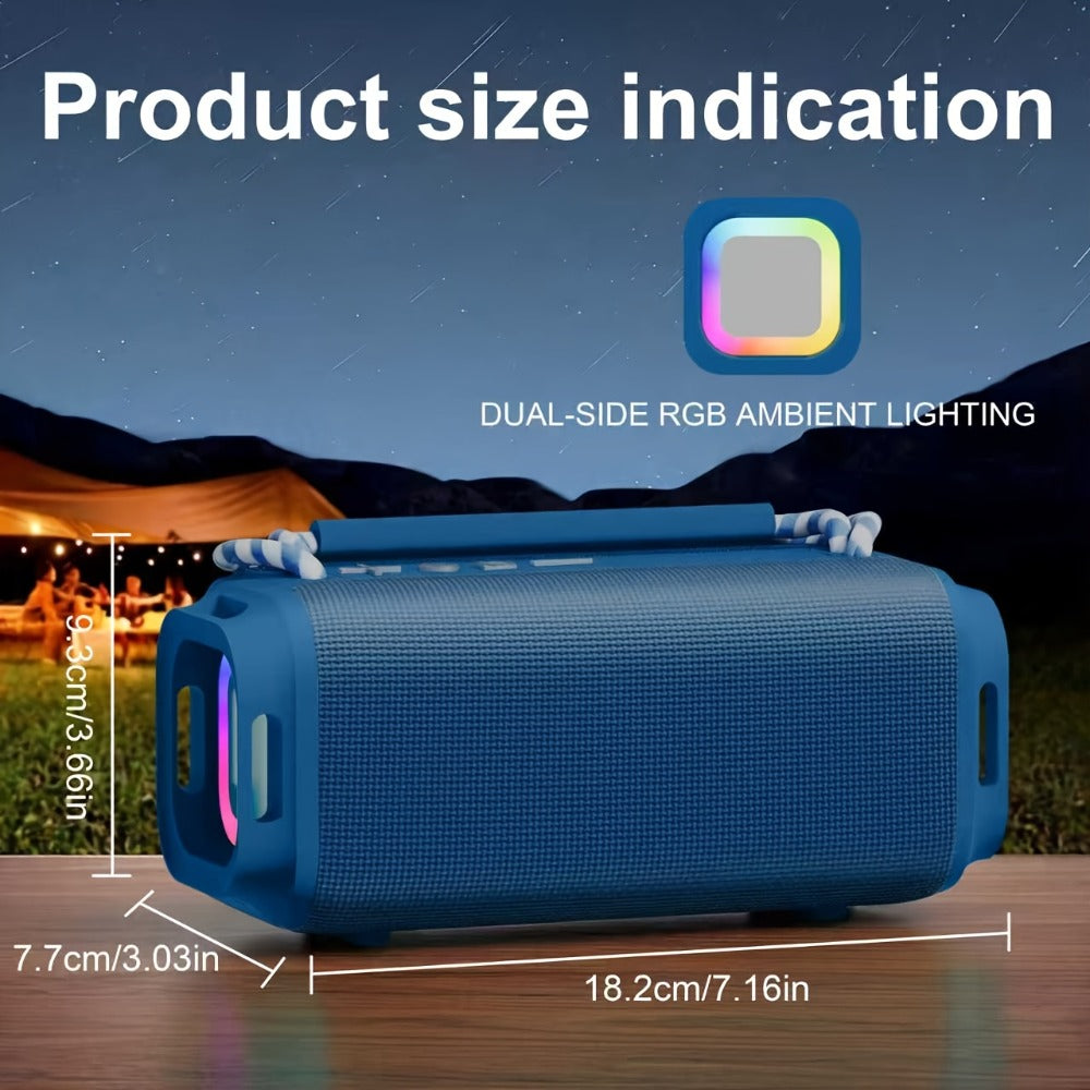 Indoor Outdoor Wireless Speaker Surround Sound Stereo Deep Bass USB AUX TF Card Compatible Portable Speaker System for Smartphones Tablets Home Party Travel Audio Devices