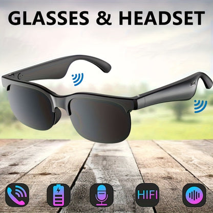 Open Ear Bluetooth Audio Glasses with Built-In Earbuds – Wireless Smart Sunglasses for Music & Hands-Free Calls, Anti-Glare Lenses, Driving Sports Outdoor, Unisex | 7 Colors