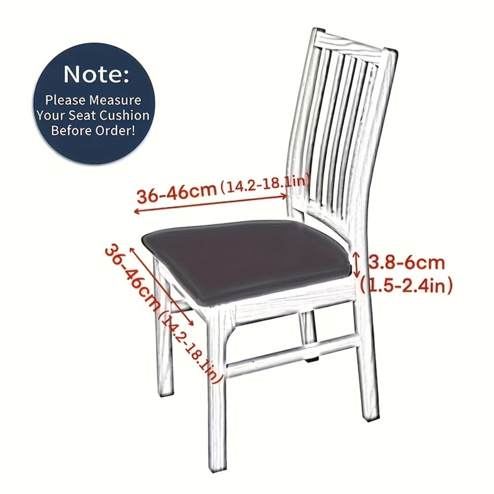 Chair Cover Set of Four Stretch Polyester Dining Seat Slipcovers with Elastic Edges in Three Colors